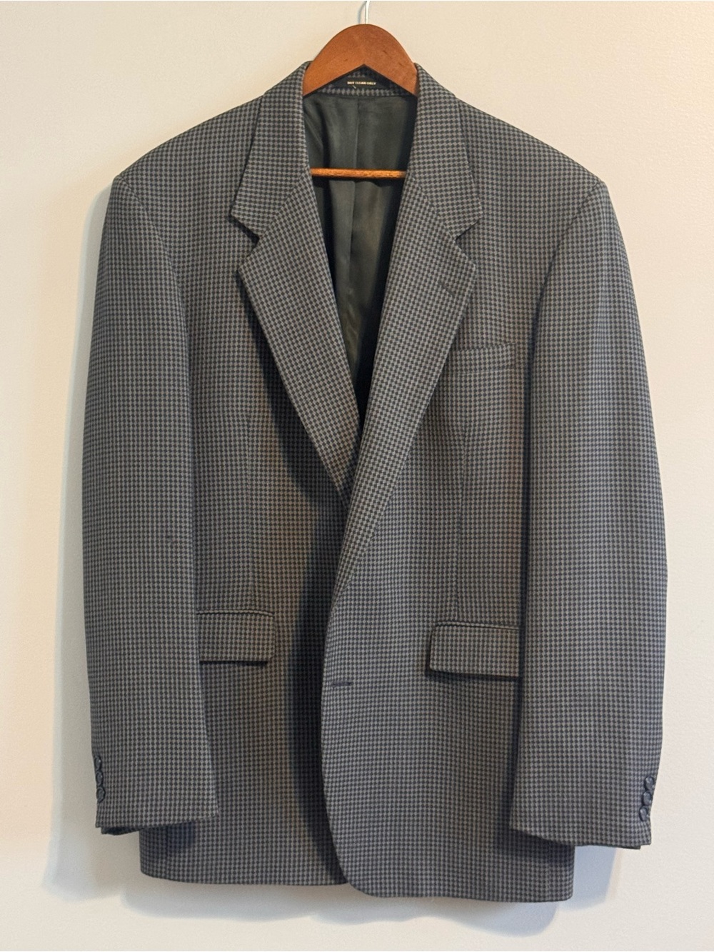 Vintage Givenchy Monsieur Men’s 42L Houndstooth Blazer Sport Coat USA Made